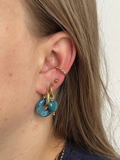 Dame – Øreringe – Natursten – Rustfrit Stål