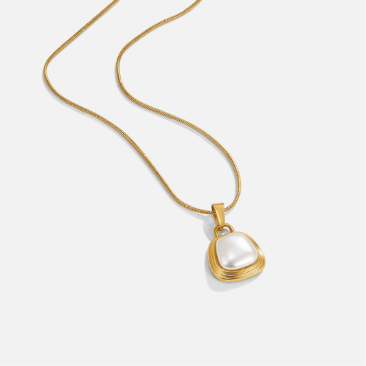 Elfenbens Perle Vedhængshalskæde