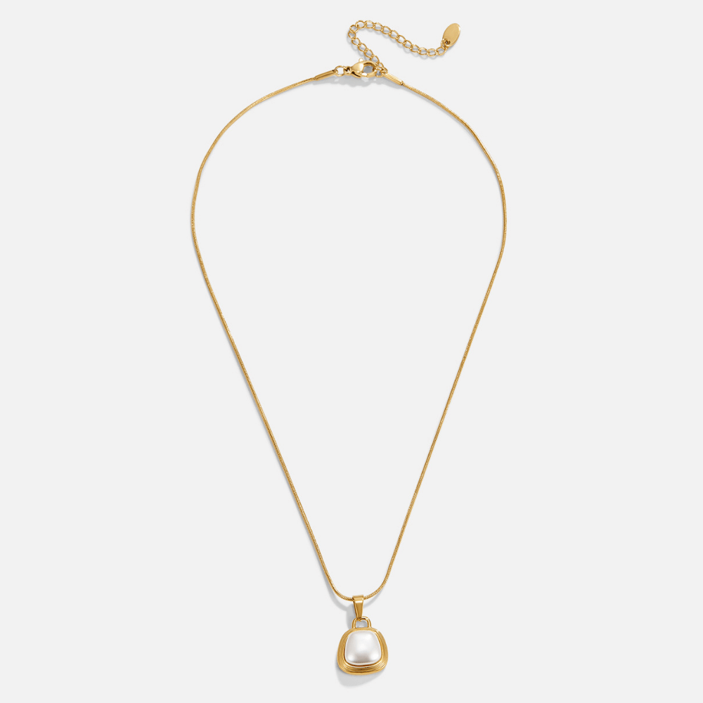 Elfenbens Perle Vedhængshalskæde