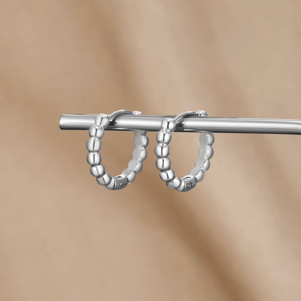 Leona Sølvperle-Hoops Øreringe