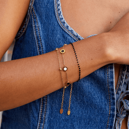 Maisie Sort Perlearmbånd