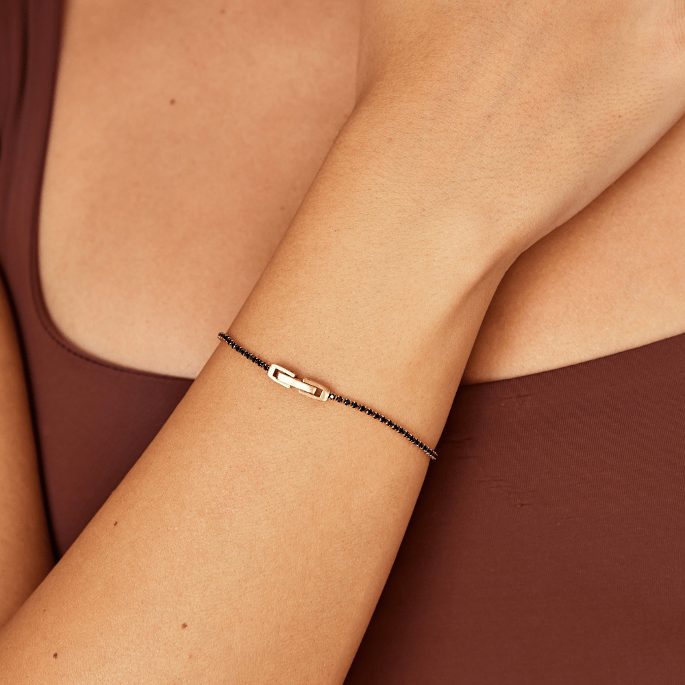 Midnat Sort Krystalarmbånd