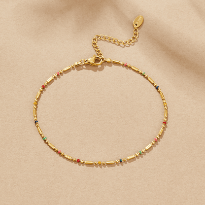 Regnbueperle Anklet