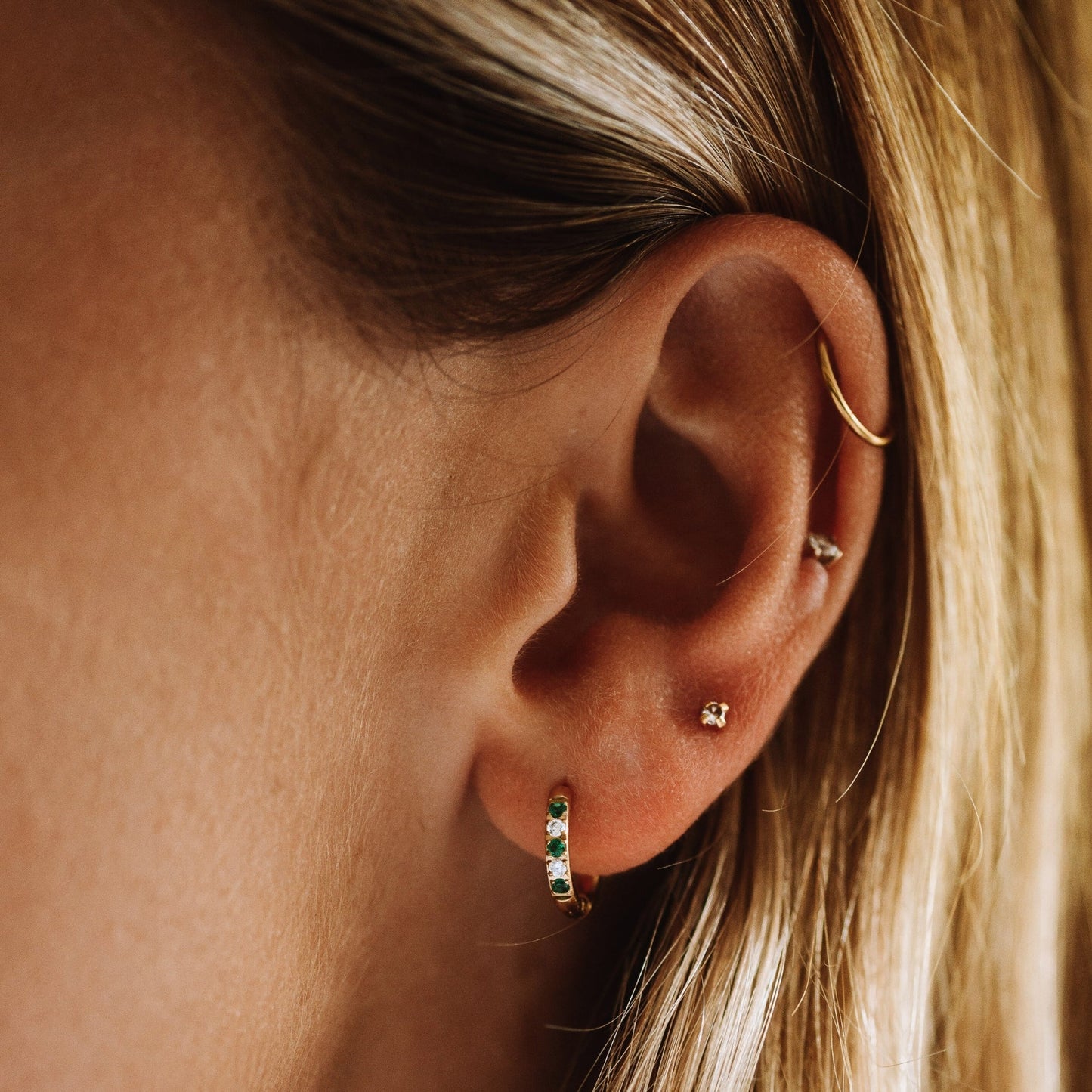 Oasis Green Hoop Øreringe