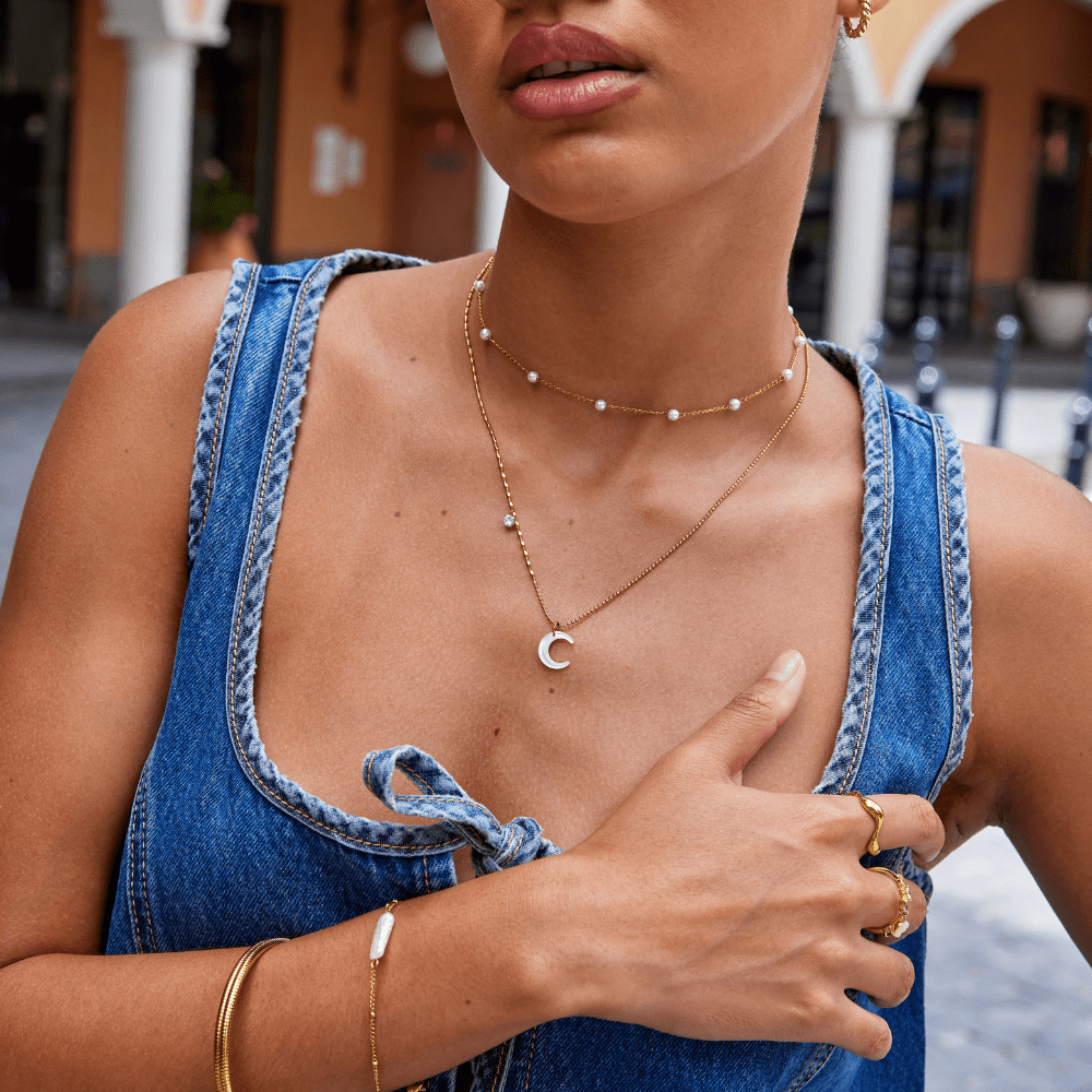 Hvid Halvmåne Vedhæng