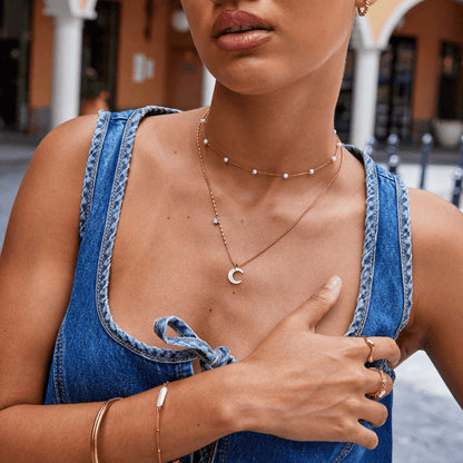 Hvid Halvmåne Vedhæng