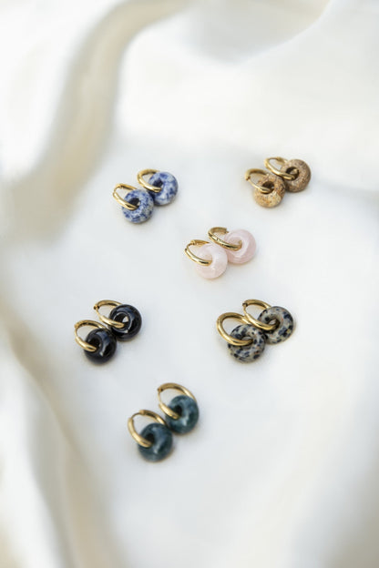 Dame – Øreringe – Natursten – Rustfrit Stål